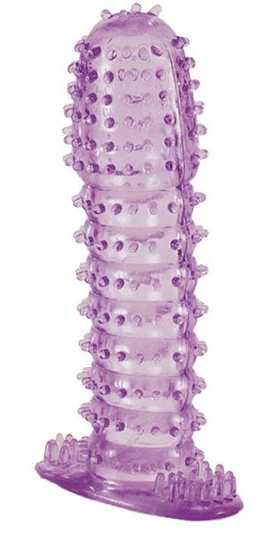 Гелевая фиолетовая насадка с шипами - 12 см. 