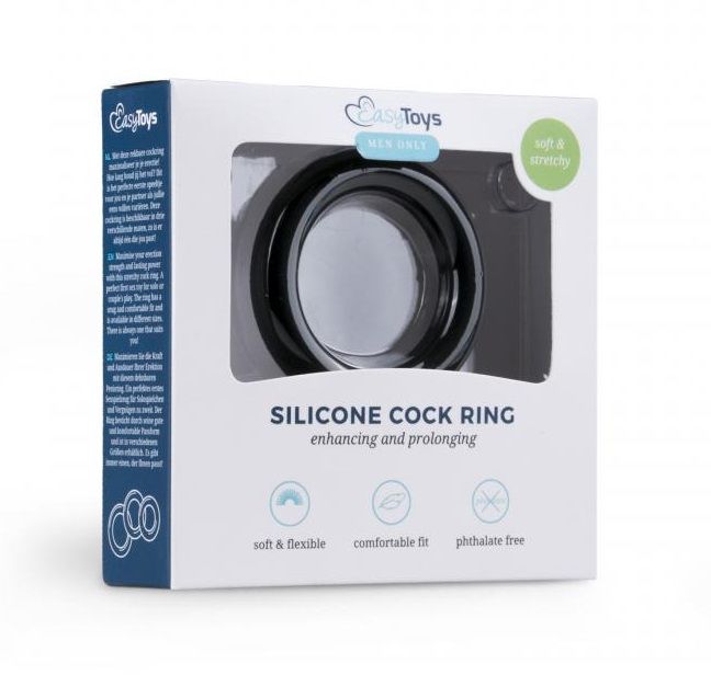 Черное эрекционное кольцо Silicone Cock Ring Medium