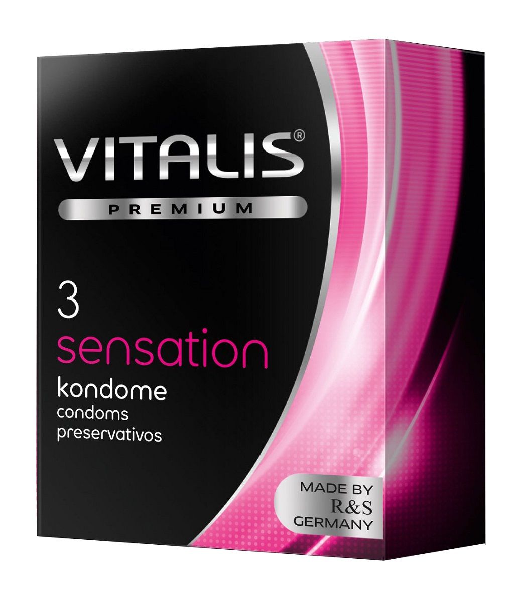 Презервативы с пупырышками и кольцами VITALIS PREMIUM sensation - 3 шт. -  Интим-магазин Ночная Сказка