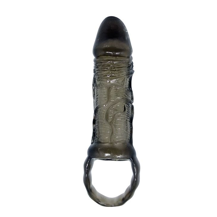Фаллическая насадка на пенис с подхватом мошонки - 15 см.