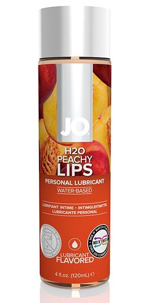 Лубрикант на водной основе с ароматом персика JO Flavored Peachy Lips - 120 мл.