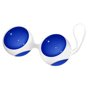 Синие вагинальные шарики Ben Wa Small в белой оболочке