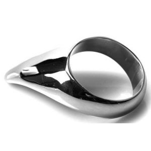 Серебристое эрекционное кольцо Teardrop Cockring