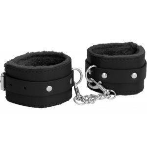 Черные поножи Plush Leather Ankle Cuffs