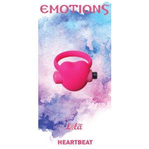 Розовое эрекционное виброколечко Emotions Heartbeat